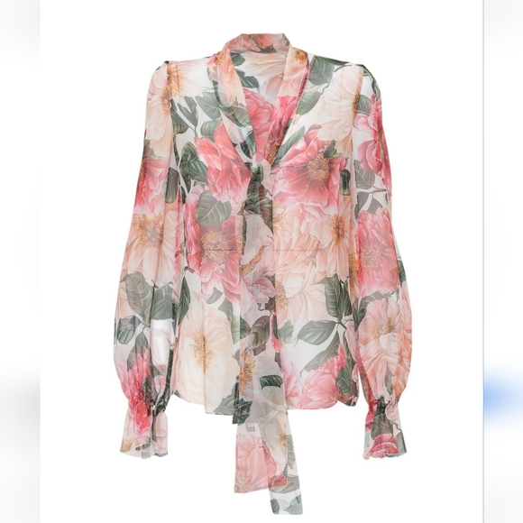 Dolce & Gabbana Silk Floral Print Blouse
